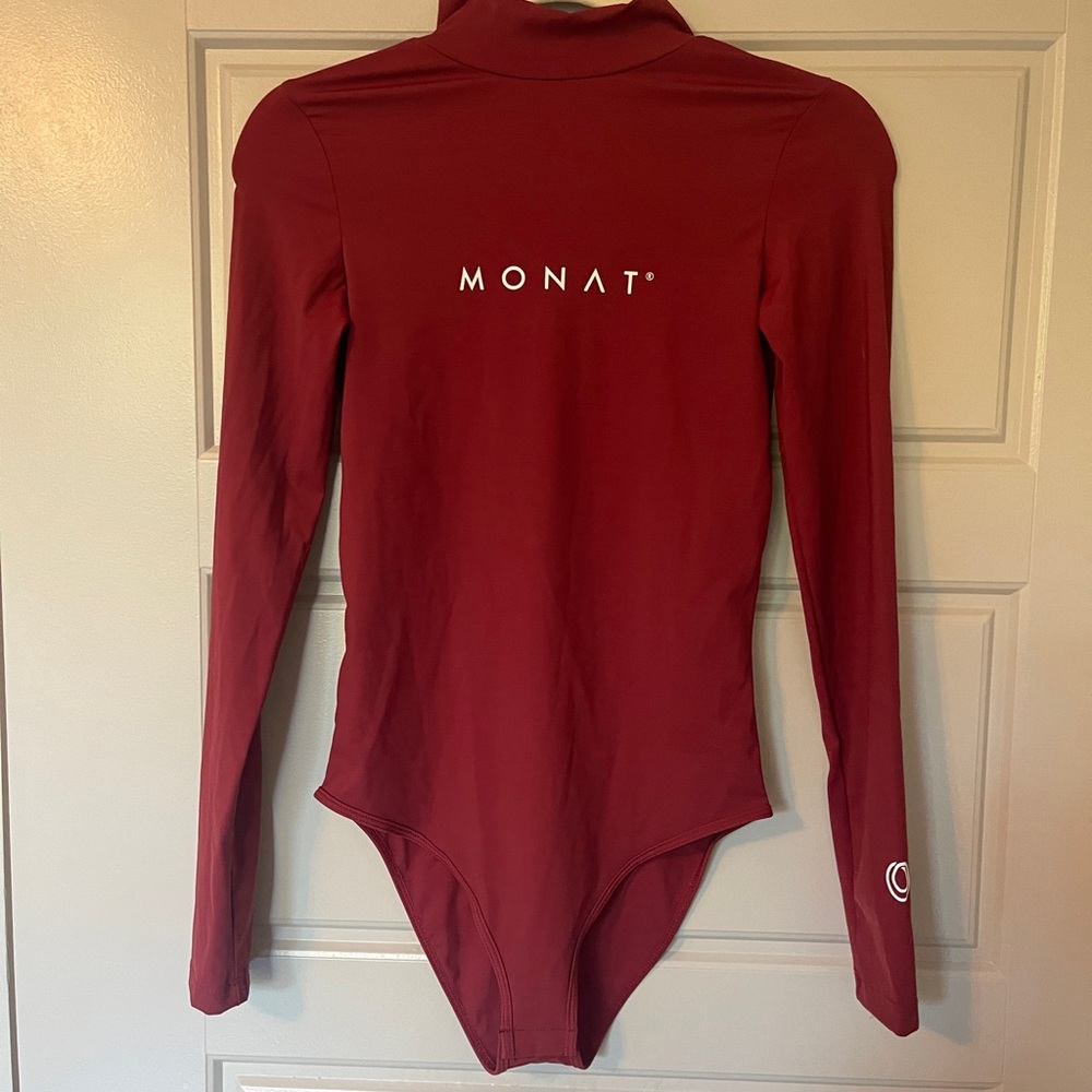 Monat Women's Red Long Sleeve Turtleneck Bodysuit S